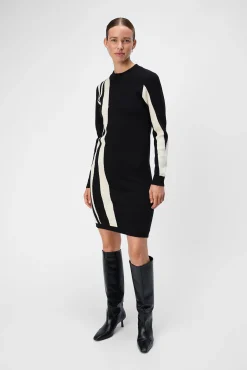 Object Vestidos-Vestido de malha estampado Preto