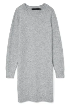 Vero Moda Curve Vestidos-Vestido de malha manga plus size Cinzento