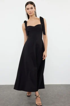 Trendyol Vestidos-Vestido de noite preto