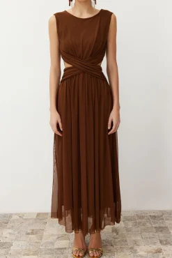 Trendyol Vestidos-Vestido de noite cru