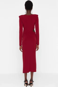 Trendyol Vestidos-Vestido de noite midi estampado