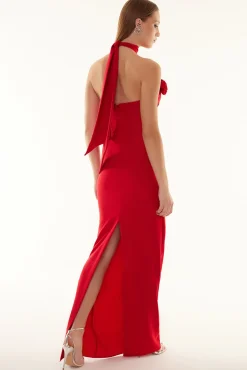 Trendyol Vestidos-Vestido de noite regular vermelho