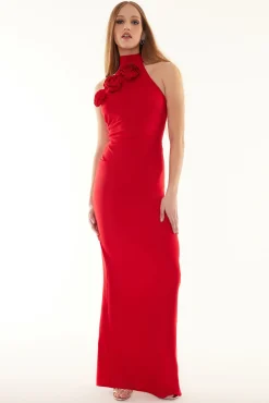 Trendyol Vestidos-Vestido de noite regular vermelho