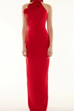 Trendyol Vestidos-Vestido de noite regular vermelho