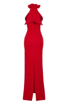 Trendyol Vestidos-Vestido de noite regular vermelho