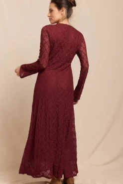 Slowlove Vestidos-Vestido de renda de manga comprida Granada