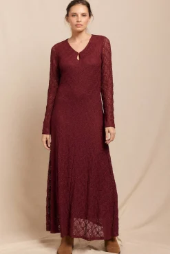 Slowlove Vestidos-Vestido de renda de manga comprida Granada