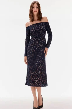 TFP by Tamara Falcó Vestidos-Vestido de renda manga Azul