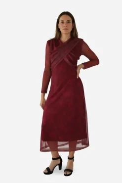 Cuplé Vestidos-Vestido de tule com estampado floral Granada