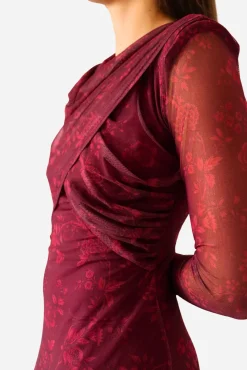 Cuplé Vestidos-Vestido de tule com estampado floral Granada