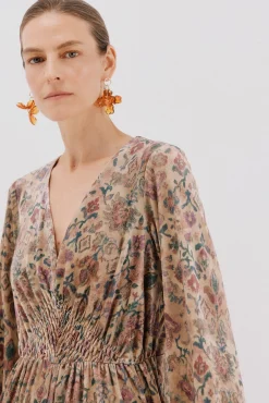 Cortefiel Vestidos-Vestido de veludo estampado Multicolorido