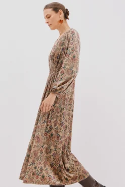 Cortefiel Vestidos-Vestido de veludo estampado Multicolorido