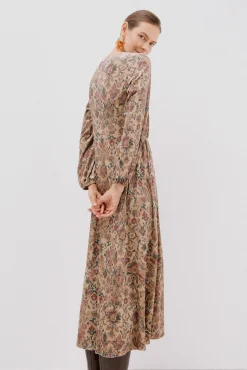 Cortefiel Vestidos-Vestido de veludo estampado Multicolorido