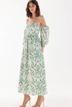 TFP by Tamara Falcó Vestidos-Vestido decote caicai estampado Turquesa