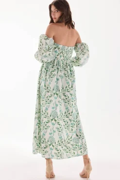 TFP by Tamara Falcó Vestidos-Vestido decote caicai estampado Turquesa