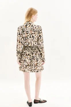 Caroll Vestidos-Vestido estampado 100% viscose Tostado