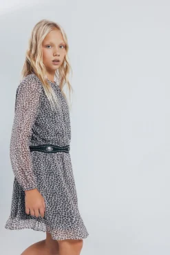 Springfield Kids Vestidos-Vestido estampado animal para meninas castanho