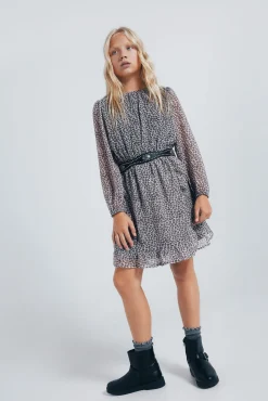 Springfield Kids Vestidos-Vestido estampado animal para meninas castanho