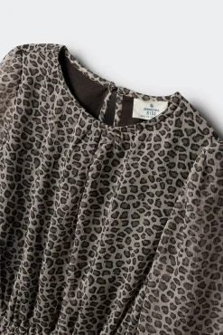 Springfield Kids Vestidos-Vestido estampado animal para meninas castanho