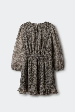 Springfield Kids Vestidos-Vestido estampado animal para meninas castanho