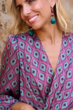 Polín Et Moi Vestidos-Vestido estampado berinjela Multicolorido