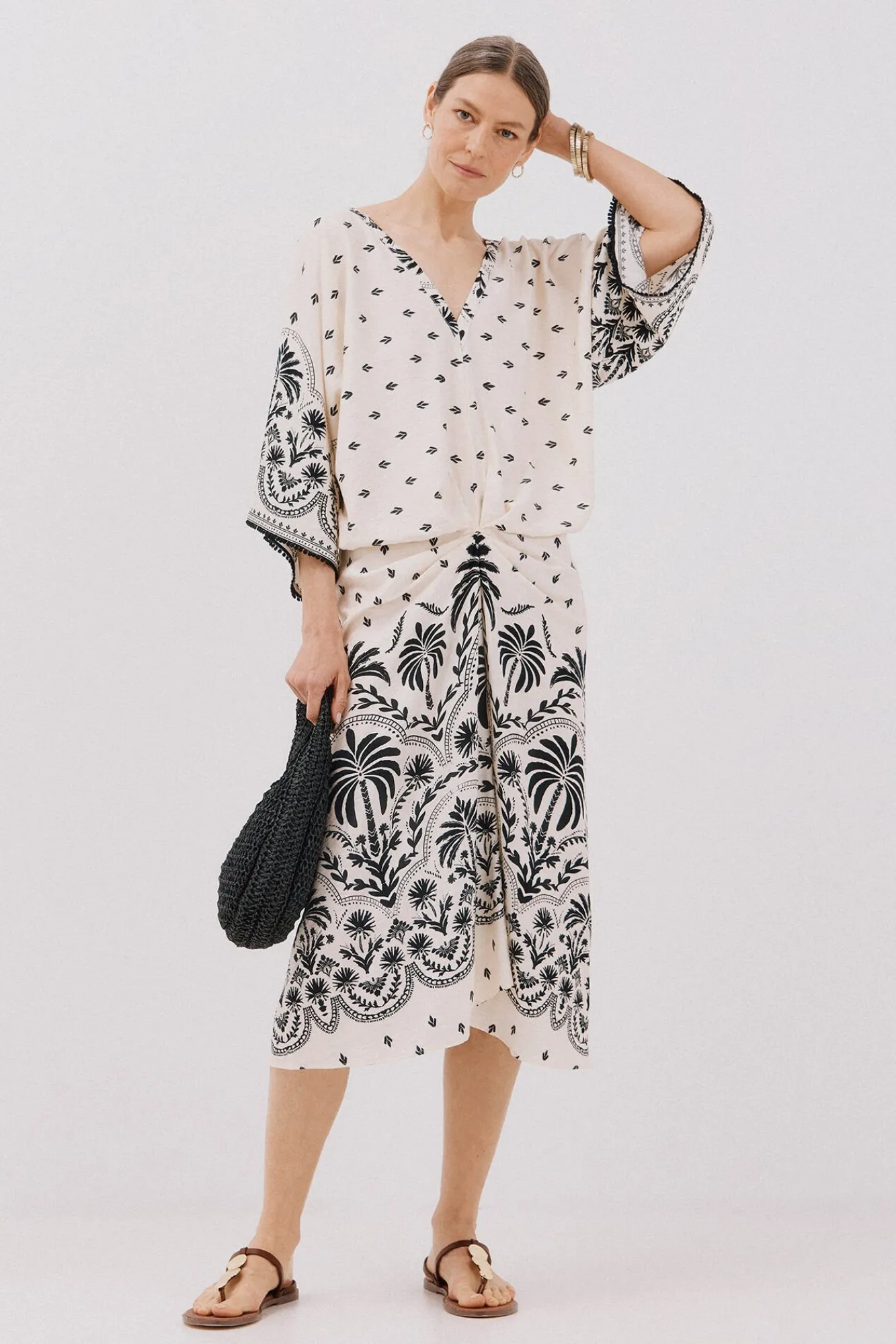 Cortefiel Vestidos-Vestido estampado com franzidos Impressão