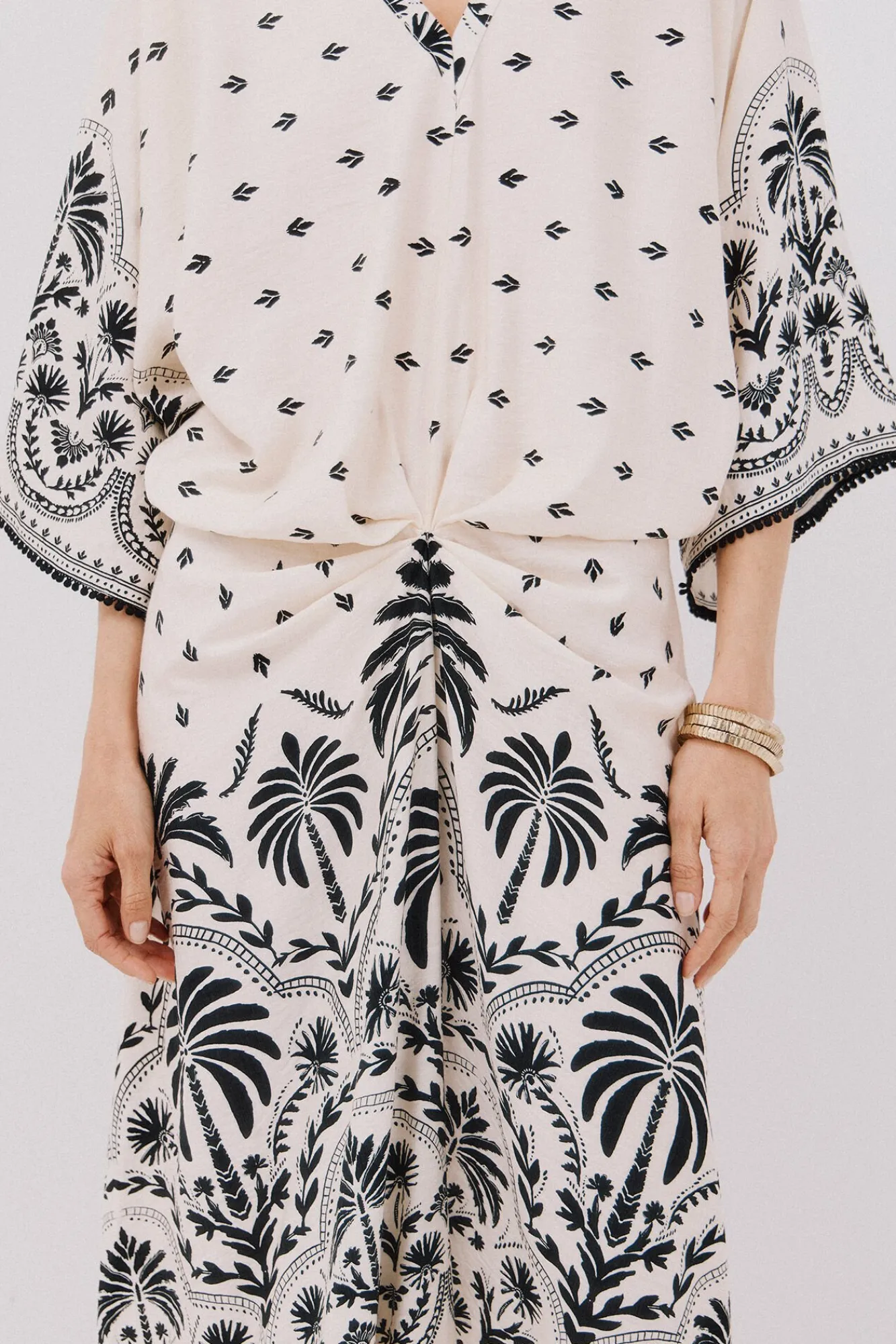 Cortefiel Vestidos-Vestido estampado com franzidos Impressão