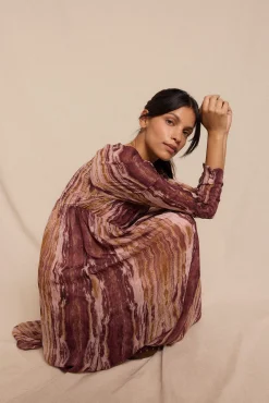 Slowlove Vestidos-Vestido estampado com franzidos Multicolorido