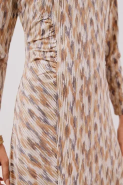 Cortefiel Vestidos-Vestido estampado com franzidos Multicolorido