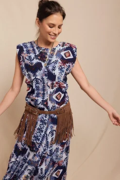 Slowlove Vestidos-Vestido estampado com ombreiras Multicolorido