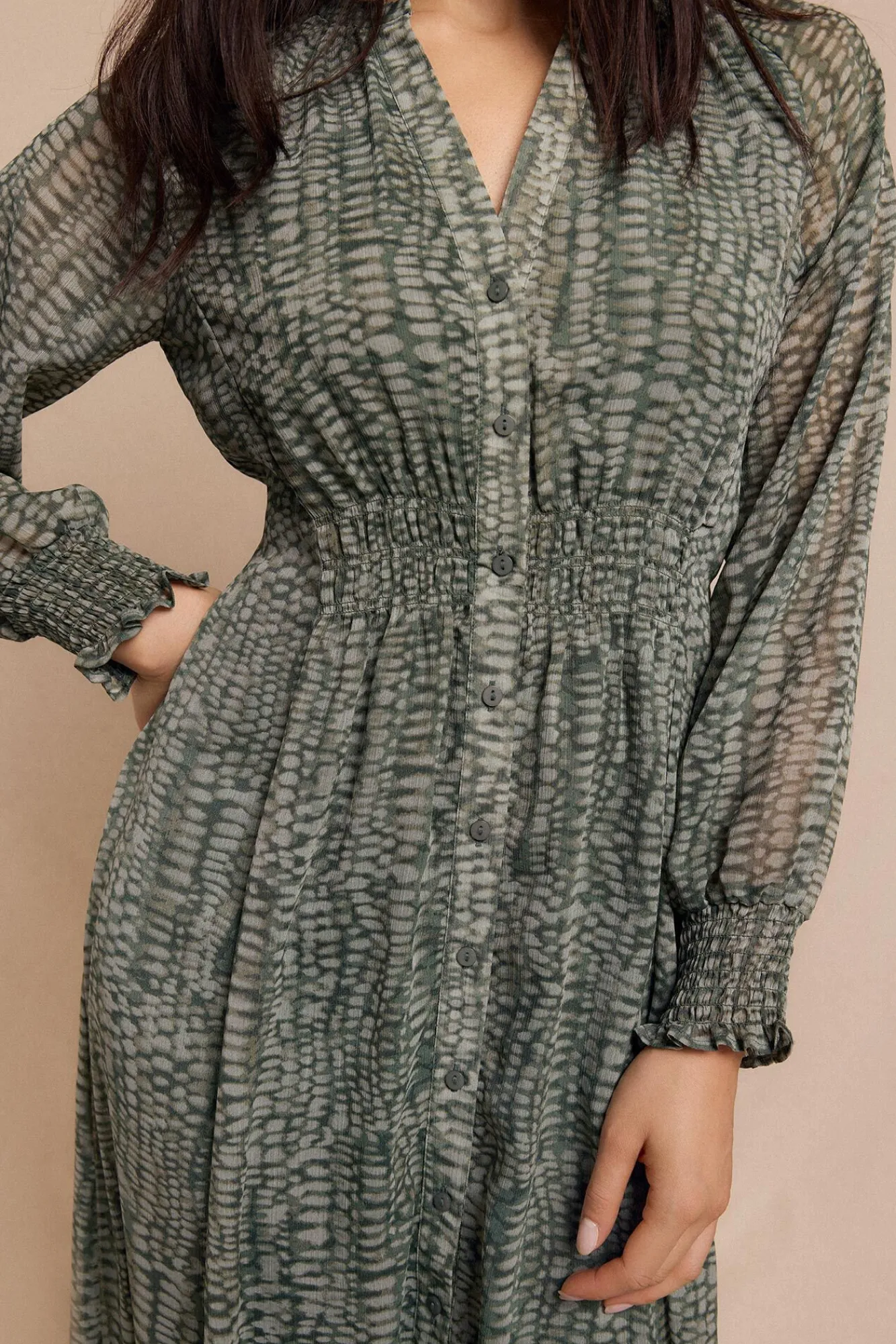 Slowlove Vestidos-Vestido estampado fluído Verde