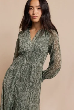 Slowlove Vestidos-Vestido estampado fluído Verde