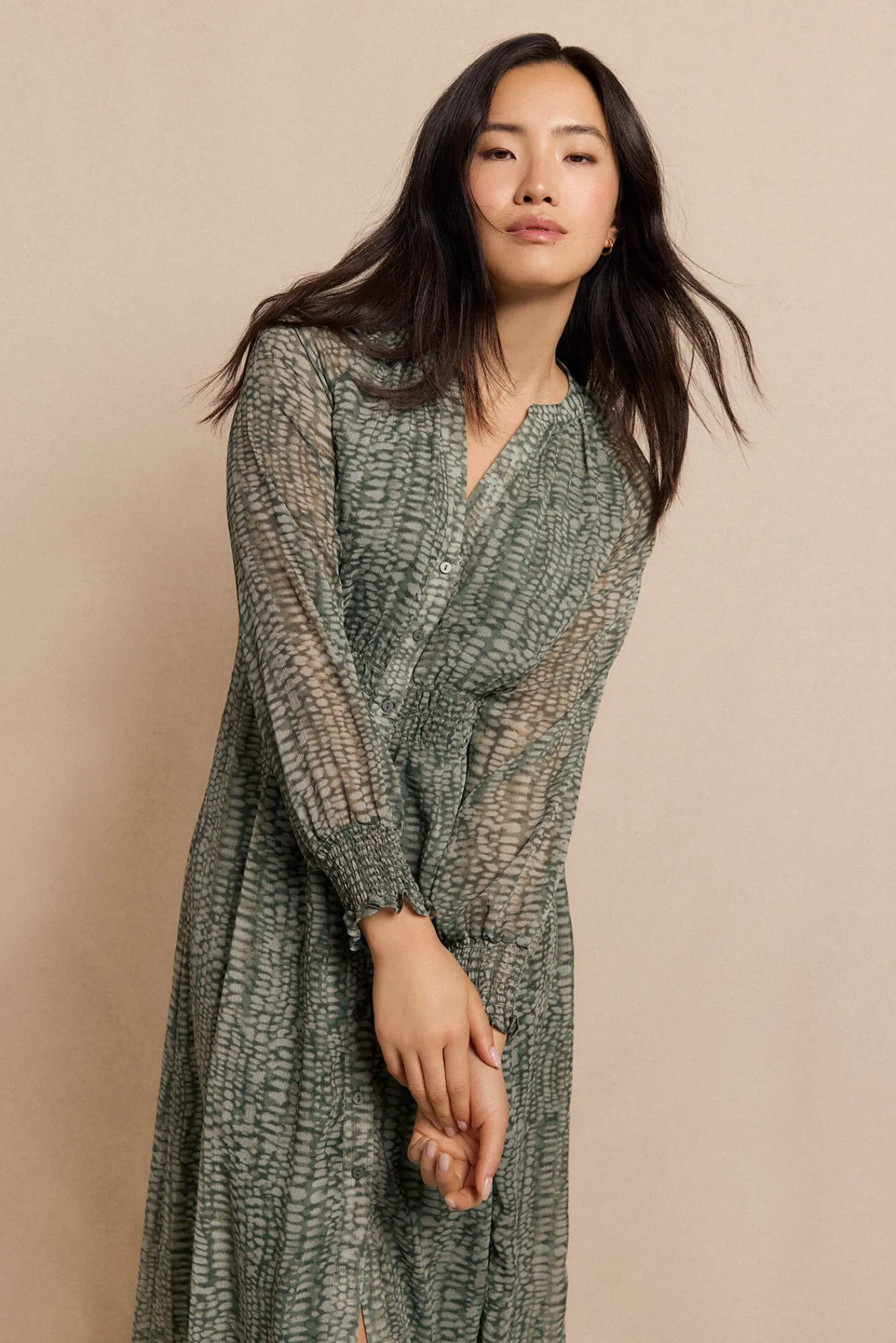 Slowlove Vestidos-Vestido estampado fluído Verde