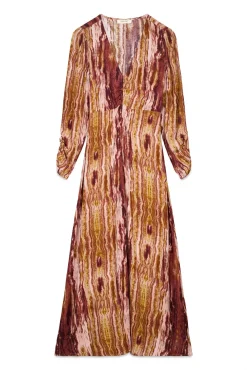 Slowlove Vestidos-Vestido estampado franzido Multicolorido