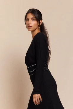 Slowlove Vestidos-Vestido estruturado com manga morcego Preto