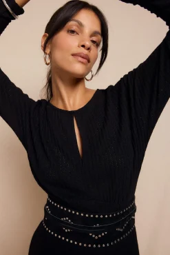 Slowlove Vestidos-Vestido estruturado com manga morcego Preto