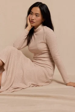 Slowlove Vestidos-Vestido estruturado evasê Castanho