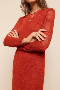 Slowlove Vestidos-Vestido estruturado rústico Laranja