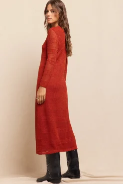 Slowlove Vestidos-Vestido estruturado rústico Laranja