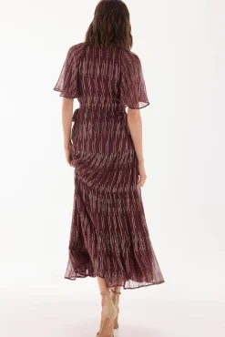 TFP by Tamara Falcó Vestidos-Vestido georgette com lurex Bordeaux