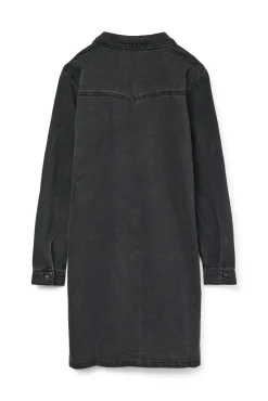 Vero Moda Vestidos-Vestido jeans curto de manga comprida Preto