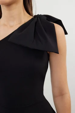 Trendyol Vestidos-Vestido justo de um ombro só preto