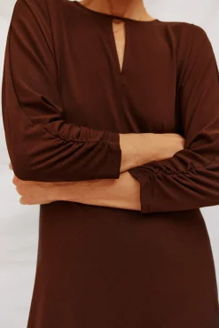 Cortefiel Vestidos-Vestido largo estampado Castanho