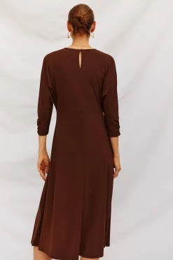 Cortefiel Vestidos-Vestido largo estampado Castanho