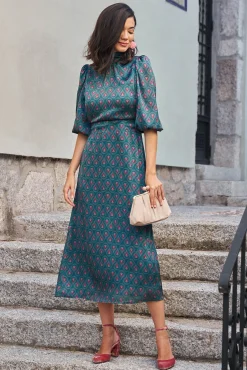 Polín Et Moi Vestidos-Vestido Longo Caricela Azul