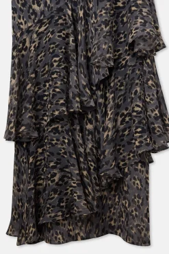 Silbon Vestidos-Vestido longo com estampado animal Azul