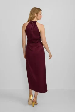 Silbon Vestidos-Vestido longo de capa de cetim Granada