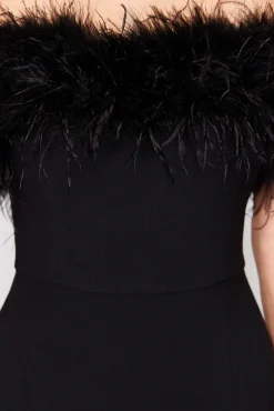 Trendyol Vestidos-Vestido longo de honra até o chão preto