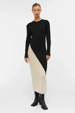 Object Vestidos-Vestido longo de malha Preto