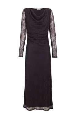 Slowlove Vestidos-Vestido longo de renda Cinzento